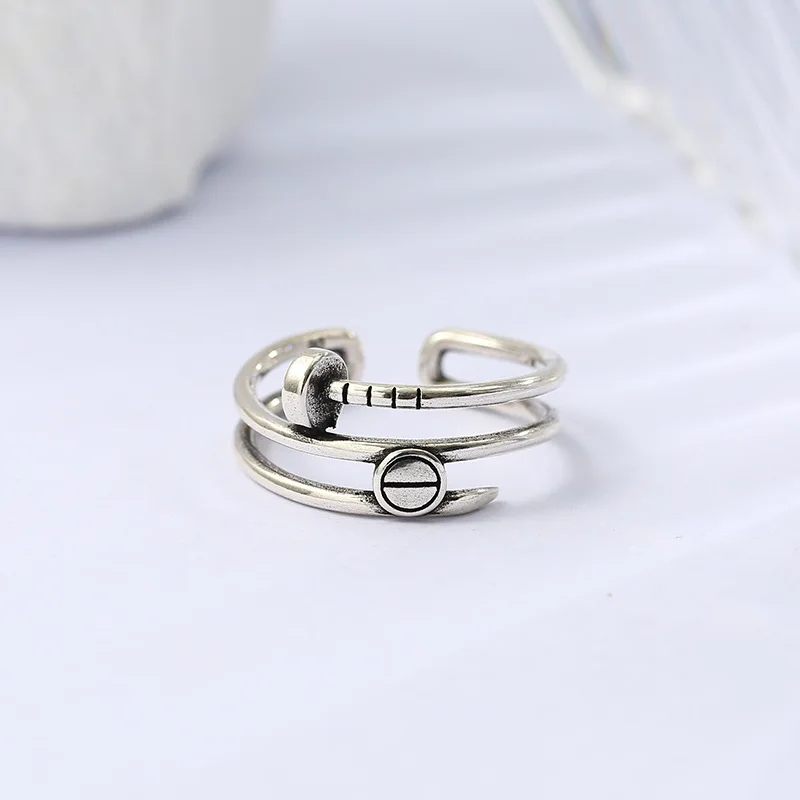 

Vintage Fashion Silver Color Winding Geometric Open Ring Irregular Index Finger Ring Banquet Jewelry Accessories Gift