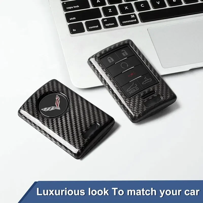 Чехол для ключей из углеродного волокна Chevrolet Chevy Corvette C7 защита Cadillac ATS CTS DTS XTS SRX STS