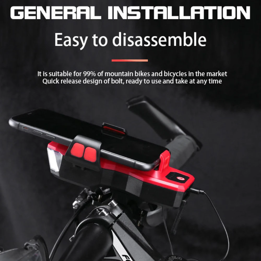 

Multi-functional Riding Lamp 130 Decibels Charging Treasure Bicycle Equipment Bicycle Headlights Usb Charging Bicycle Flashlight