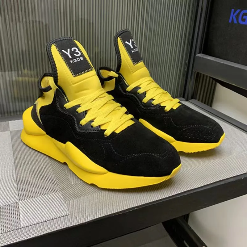 

Y3 Black and Yellow Color Men's Clunky Sneaker Fashion Brand Trainer Y3 Men's Sneakers High Quality Sports Causal Luxury Shoes