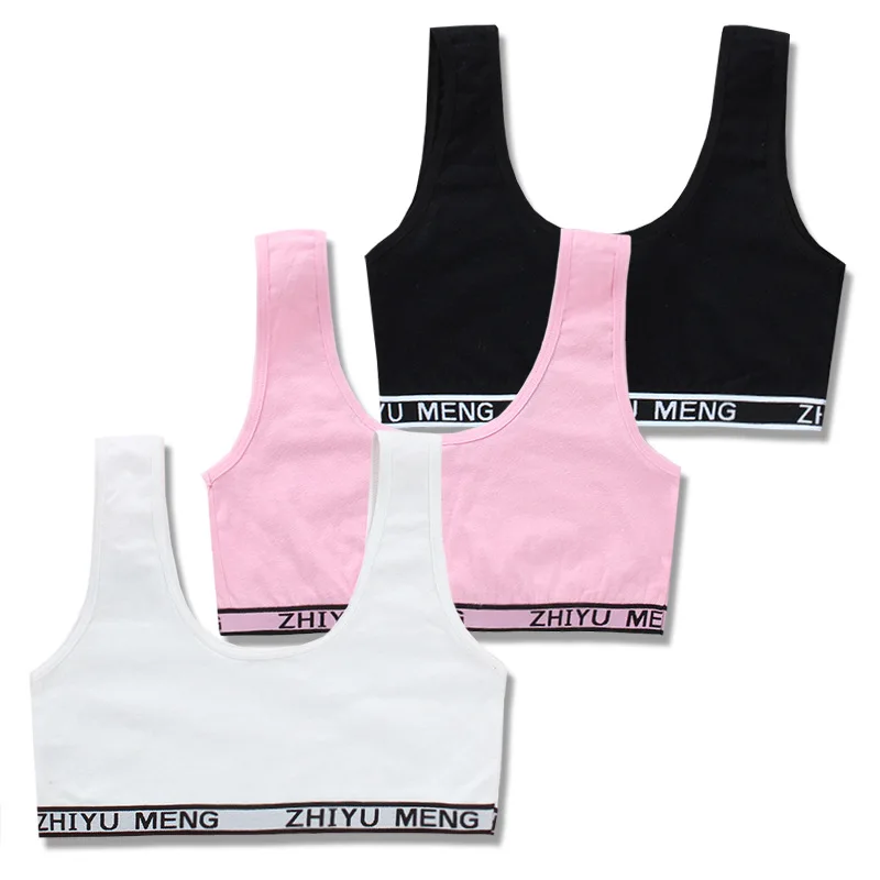 

2pc Tops for Girls 12 Years Old Teens Sport Bra Sport Training Bras Underwear Crop Top Teenage Girl Kid U Shape Camis 8-14T 10