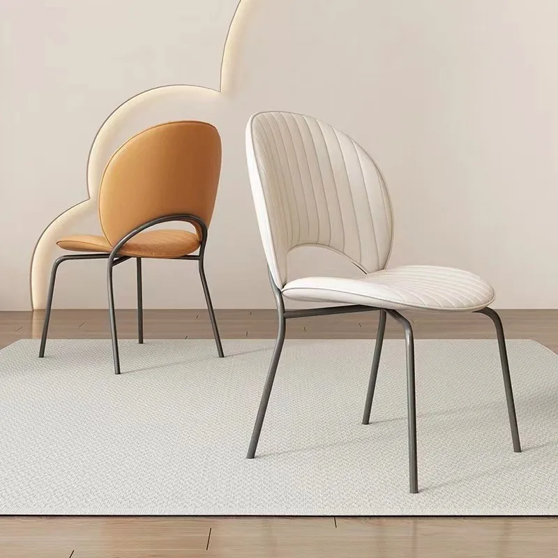 

FULLOVE Shell Chair Sun Dining Chair Leather Art Leisure Milk Dessert Coffee Shop Chair Sillas Para Comedor Salon Furniture YH