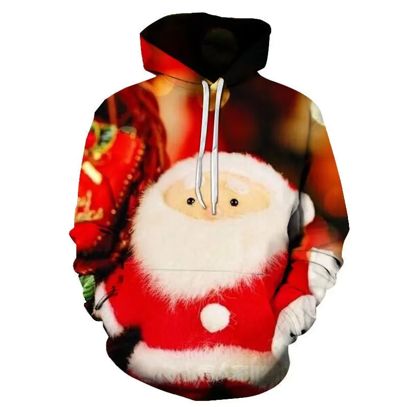

Santa Claus Print Hoodies For Men New Year Gift Women's Sweatshirts Christmas Harajuku y2k Clothes Fashion Trend Oversized Tops