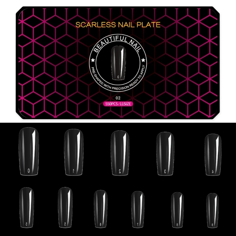 

Q1QD 550 Натуральные Искусственные ногти, мягкие искусственные ногти с полным покрытием