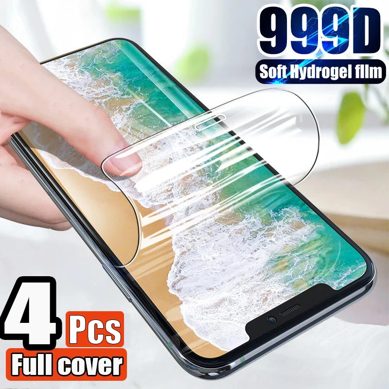 

4PCS Hydrogel Film For Iphone 11 13 14 Pro Max Screen Protector SE 2020 12 13 Mini Soft Film 6S 7 8 Plus X Xs Max Xr Not Glass