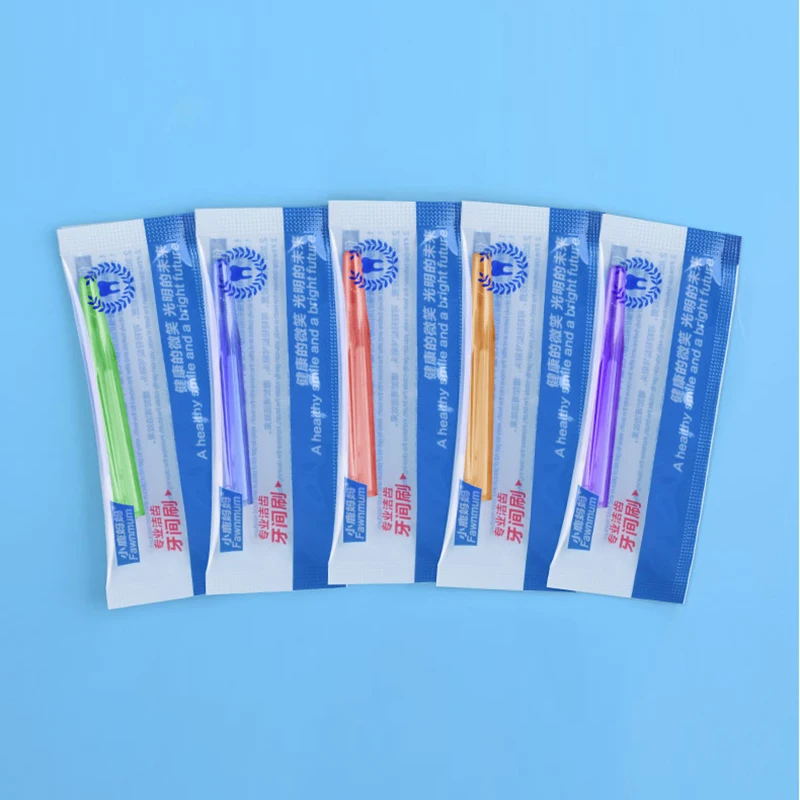 

10pcs Interdental Brush For Cleanning Teeth Floss Food Toothpick 0.6-1.0mm Correction Tooth Gap Cleaning Brush Oral Care Tool