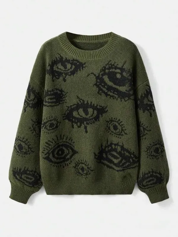

y2k traf Women's sweater clothing Knit wear pullovers tops Round neck long sleeves sweatshirt Halloween and Christmas clothing