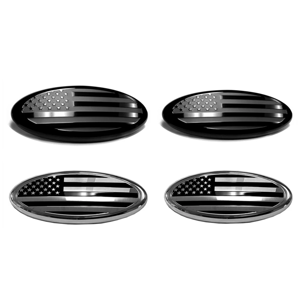 

1pc 9" inch Black American Flag Front Grille Rear Tailgate Oval Emblem Badge for F-150 F-250 F-350 Escape Explorer Ranger Edge