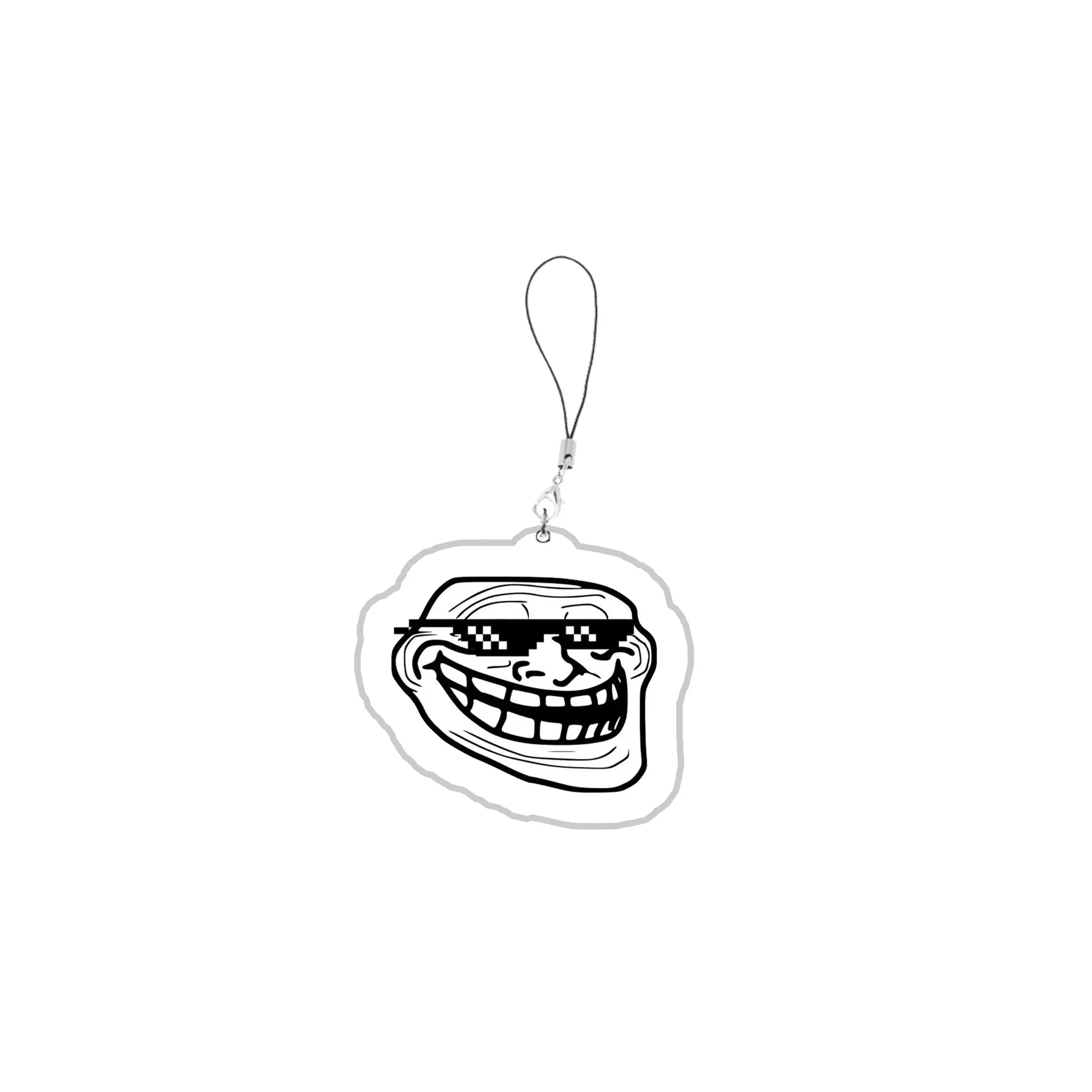 Фото Акриловая забавная цепочка для телефона TrollFace, NoMeGusta Rage Face ForeverAlone, подвески для мобильного телефона, маленький кулон, подарки друзьям №5
