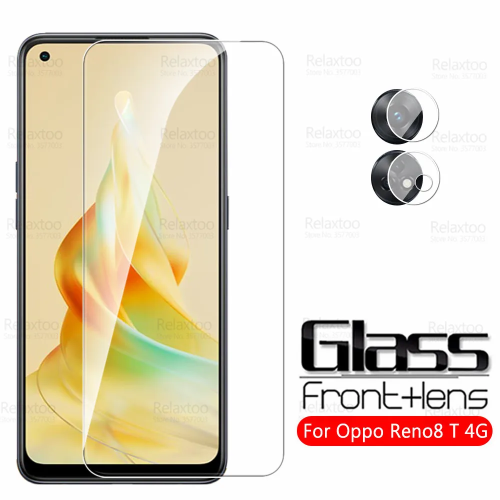 

2To1 Camera Tempered Glass For Oppo Reno8 T Protective Glass Reno8T Reno 8 T 8T 6.43" CPH2481 2023 Screen Protector Cover Film