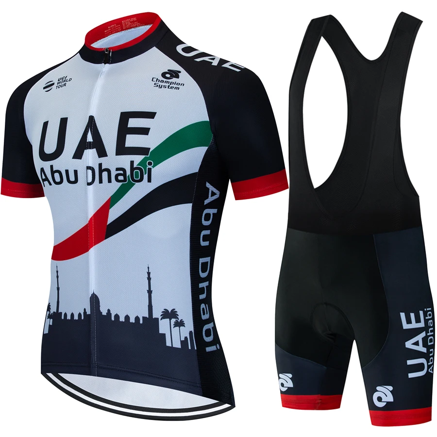 

UAE Cycling Jersey Men Summer Anti-UV Cycling Jersey Set Breathable Racing Sport Mtb Bicycle Jersey Bike Cycling Clothing Suit