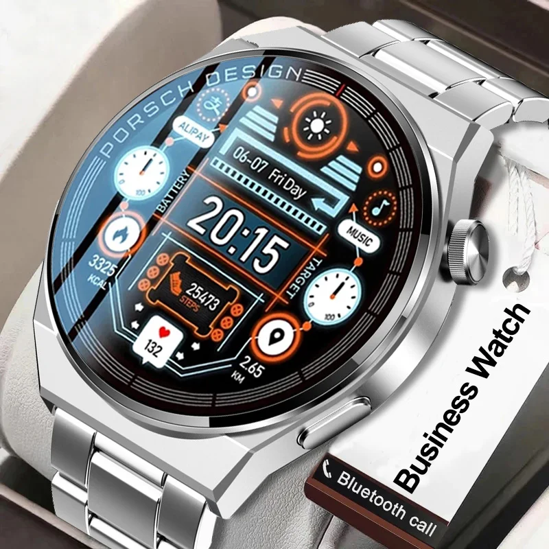 

New Sport Business Smart Watch Men 1.39" HD Screen Custom Dial Fitness Bracelet Stainless Steel Smartwatch Wireless Charging