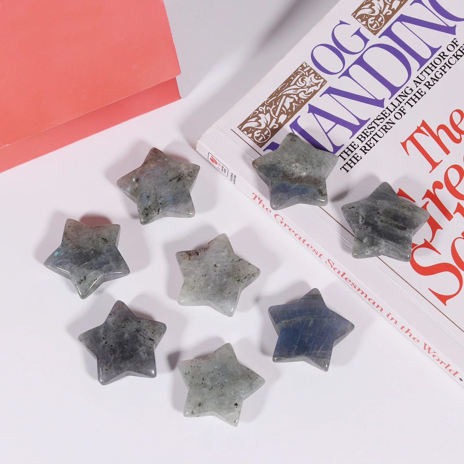 4pcs/lot Natural Rock Quartz Mini Star Shape Worry Stone Reiki Healing Crystal Pocket Stone For Jewelry Making Chakra Balancing