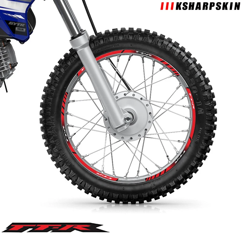 

Светоотражающие полосатые наклейки с внутренним кольцом для мотоциклетных шин, многоцветные водонепроницаемые наклейки для YAMAHA TTR 250 1999-2006 TT-R 230 2011-21