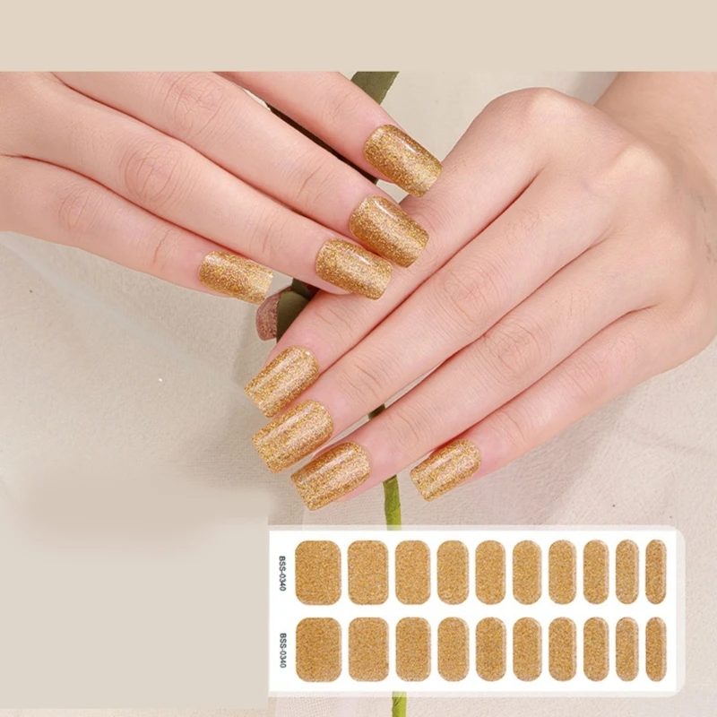 Q1QD Набор наклеек Гелевые обертывания Требуется УФ/светодиодная лампа Полоски