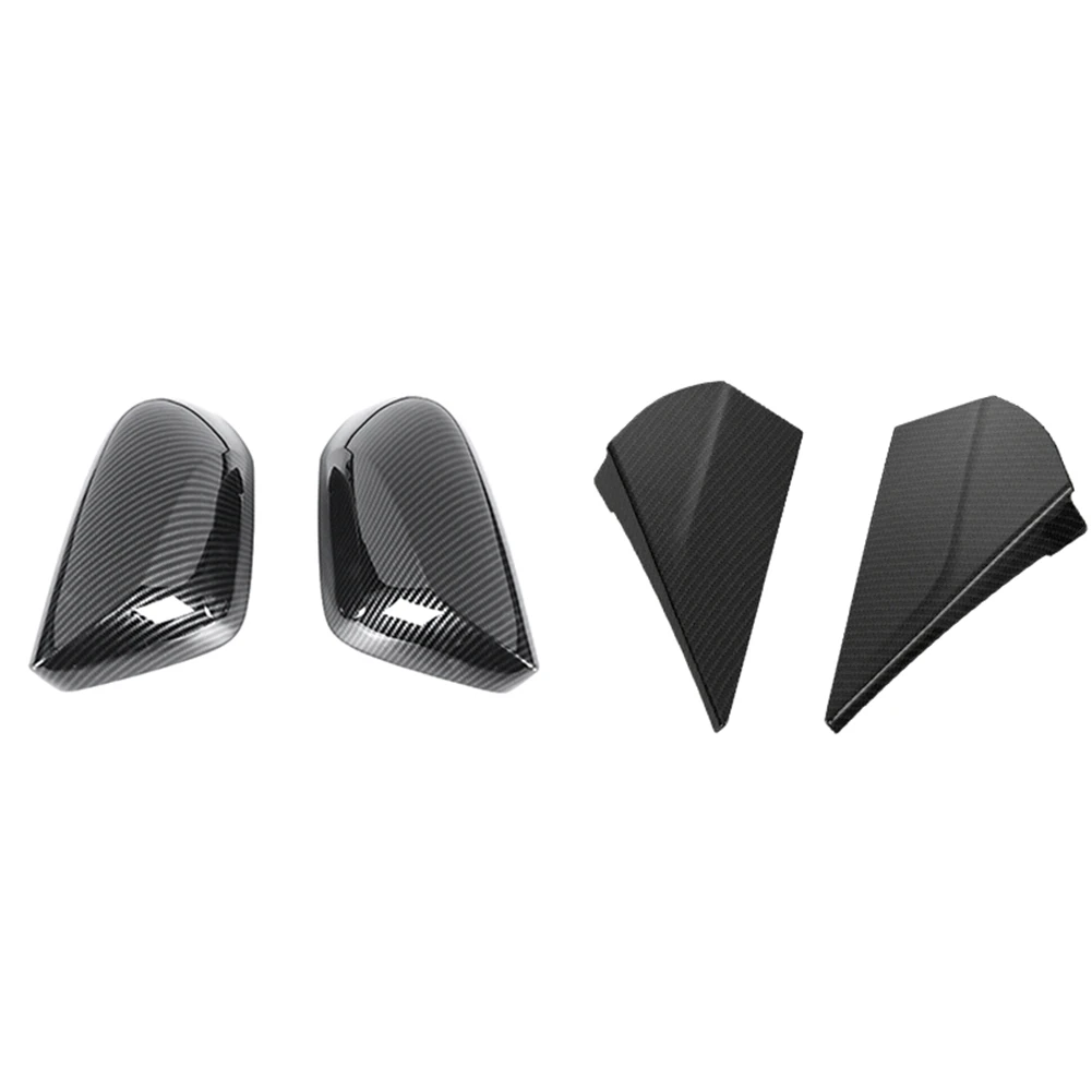 

Carbon Fiber Rearview Side Mirror Cover Trim for Toyota C-HR CHR 2016-2018 & Rear Window Spoiler Triple-Cornered Cover