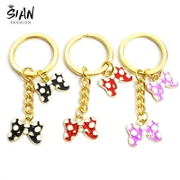 enamel polka dot bow tie charm keychains holder metal pendant key chains keyrings for key handbag vintage jewelry wholesale gift