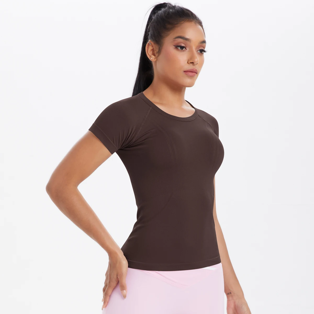 Спортивная футболка Hamidou Slim Seamless для йоги и тренировок, быстросохнущая, дышащая, облегающая, с коротким рукавом, с возможностью нанесения логотипа (art.: 3920d8a1746bf) - 3920d8a1746bf