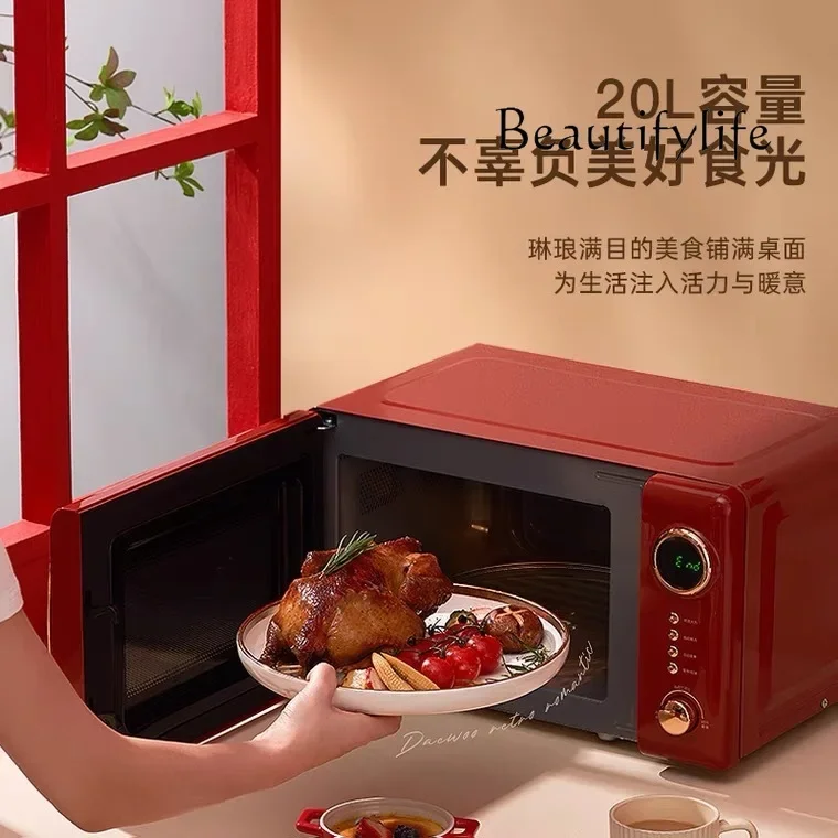 Микроволновая печь бытовая мини-Вращающаяся в стиле ретро