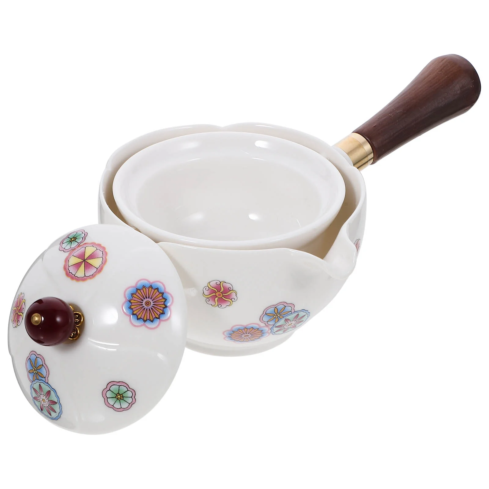 

Ceramic Tea Filter Kettle Infuser Household Rotatory Teapot 360 Handheld Teakettle