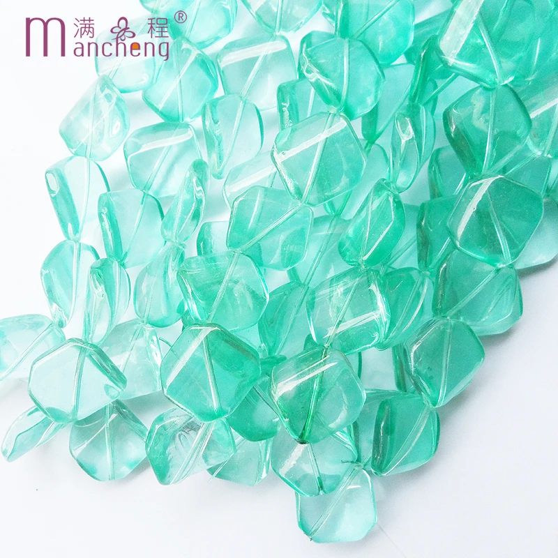 

10Pcs/Lots DIY 20MM Irregular SquareTransparent Blue Acrylic Loose Beads Handmade Accessorie Cheap Items