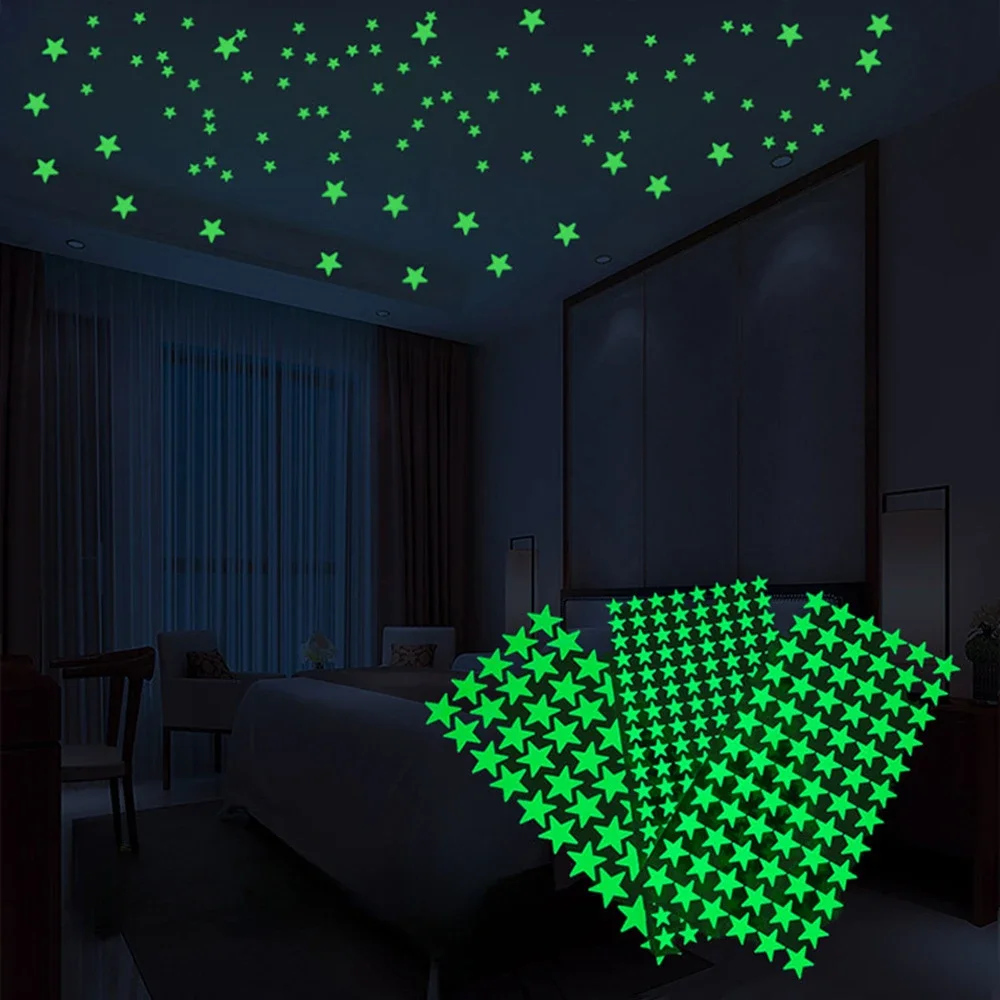 

Luminous Stars Wall Stickers for Kids Room Baby Nursery Home Decoration Wall Decals DIY Glow in the Dark Bedroom Ceiling Switch