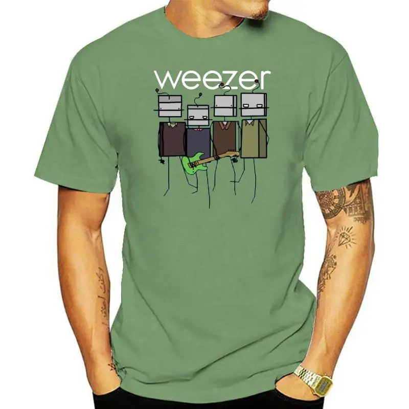 

QMY Men's weezer T-shirt sapphire blue Men'S T-Shirt 2022 Newest