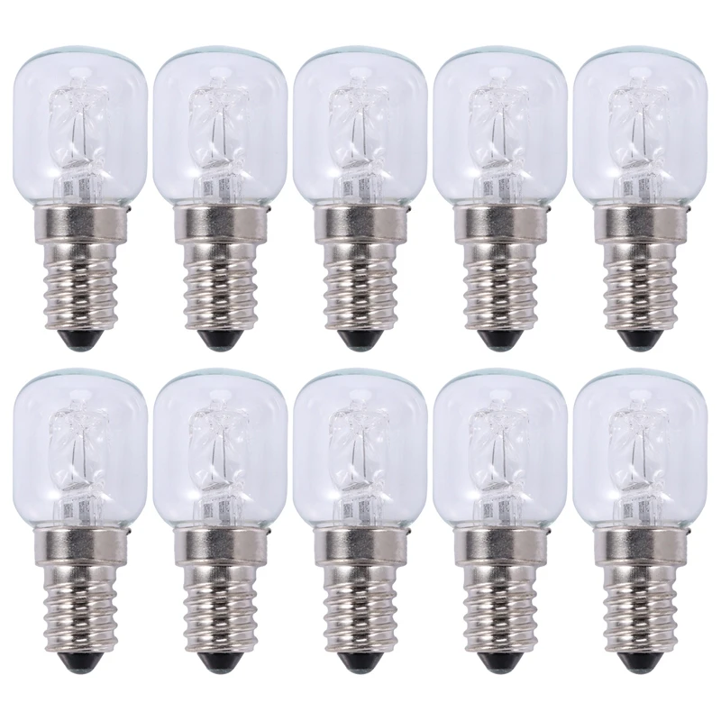 

10X E14 High Temperature Bulb 500 Degrees 25W Halogen Bubble Oven Bulb E14 250V 25W Quartz Bulb