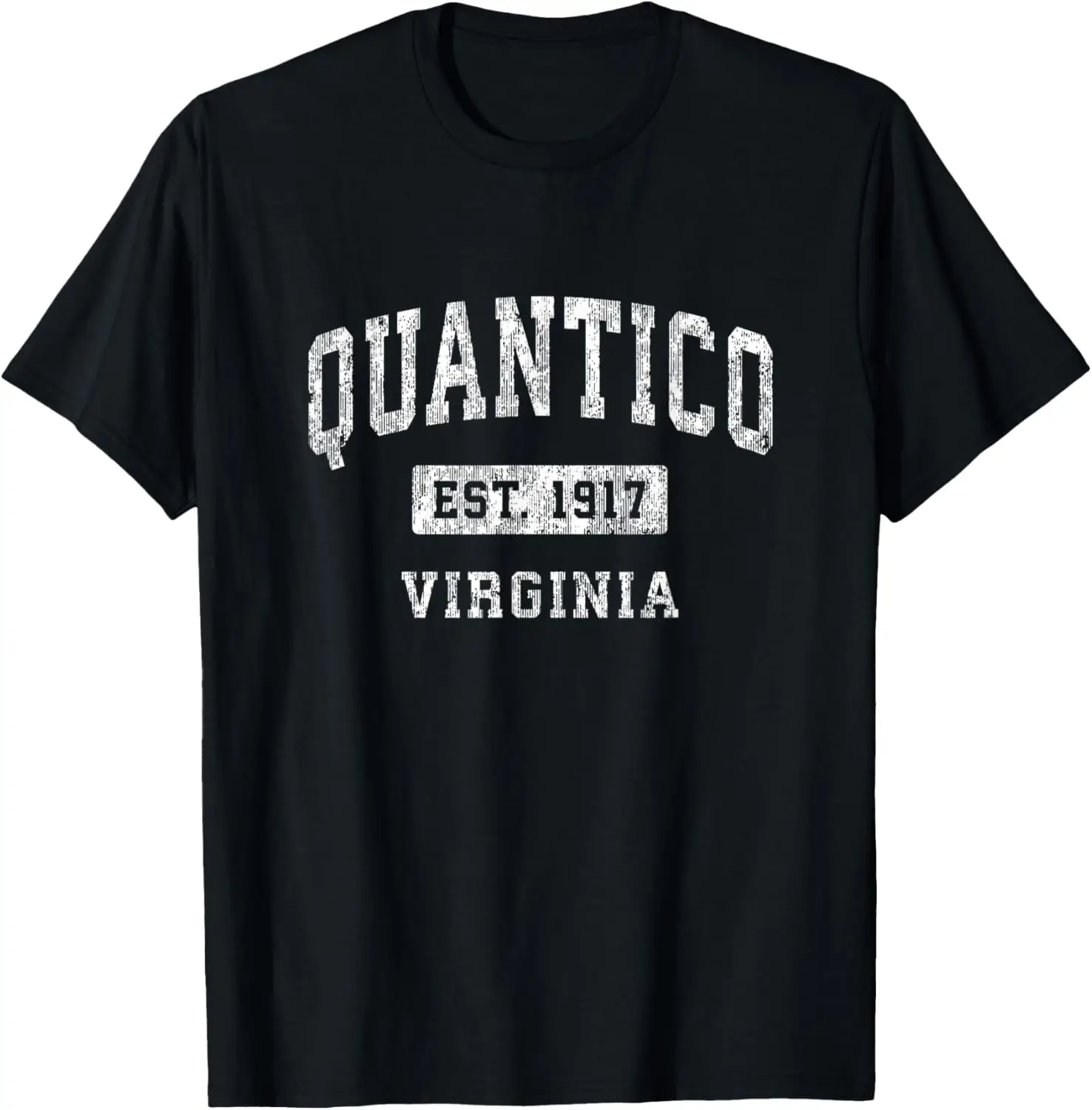 Винтажная футболка Quantico Virginia VA с установленным спортивным дизайном