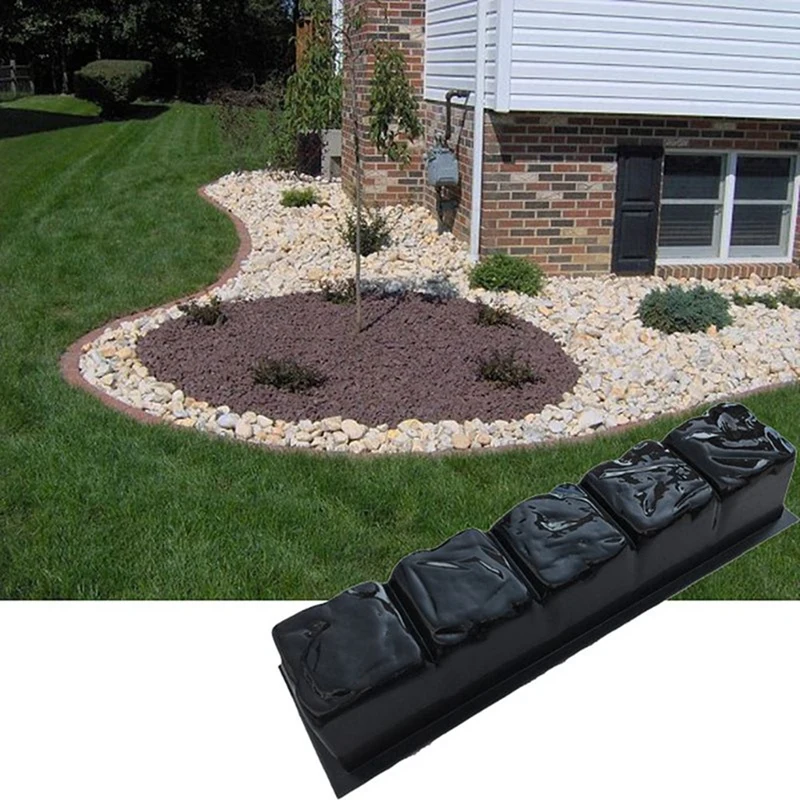 

2Pcs Simulation Stone Pavement Patio Concrete Stepping Driveway Paving Path Mold Paver Maker Garden Fence Mould Black ABS