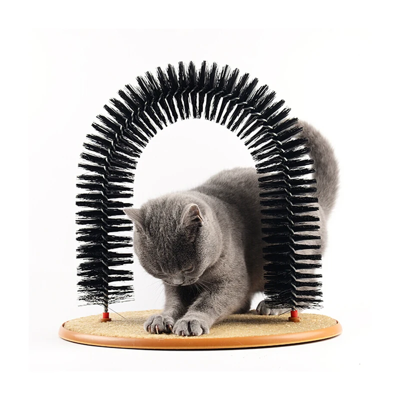 

Интерактивная игрушка для кошек и котят, арочная игрушка для кошек с круглой флисовой основой, игрушка для кошек, щетка для ухода, игрушки дл...