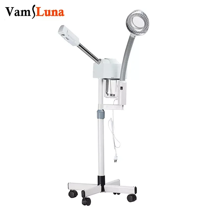 

NEW2023 2 в 1 отпариватель для лица с 5-кратным увеличением, озоновый нано-ионный отпариватель для лица, увлажнитель, испаритель, туман для аромат...