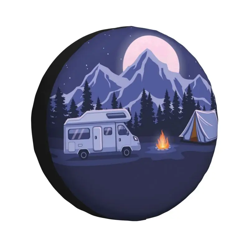

Happy Camper Spare Tire Cover for Prado Pajero Wrangler Jeep RV SUV 4WD 4x4 Camping Adventure Travel Car Wheel Protector Covers