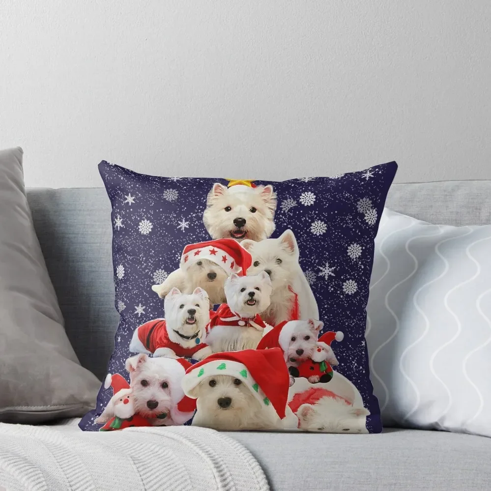 Westie Рождественская елка песчаная пижама декоративная подушка на заказ для фото