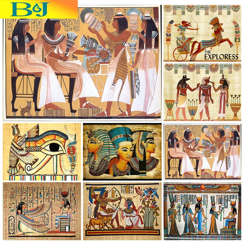 

Ancient Egypt Murals 5D Diamond Painting Portrait Diamond Mosaic Abstract Diamond Embroidery Painting DIY Rhinestone Home Decor