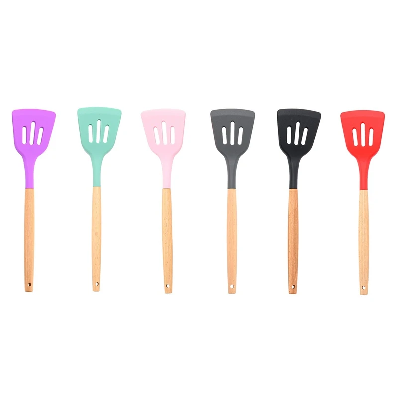

3 шт., Силиконовая Термостойкая кухонная утварь с деревянной ручкой