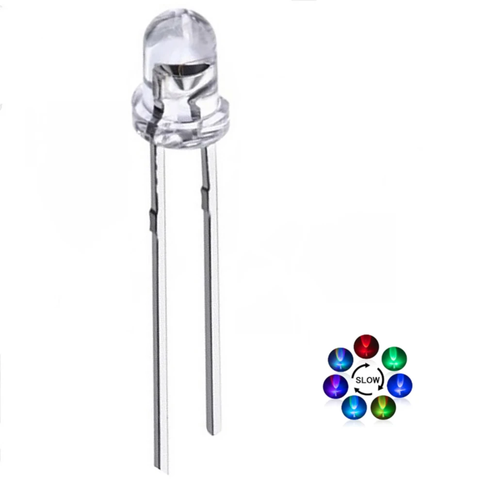 

200pcs 3mm Colorful Slow/Fast Flashing LED Diode Blinking Light Emitting Diodes Bright Clear Round Lens Electronic Components