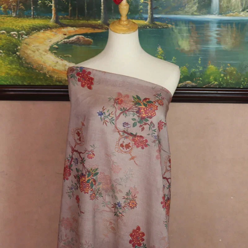 50X140 см Цветочная Высококачественная льняная ткань из натурального чистого рами