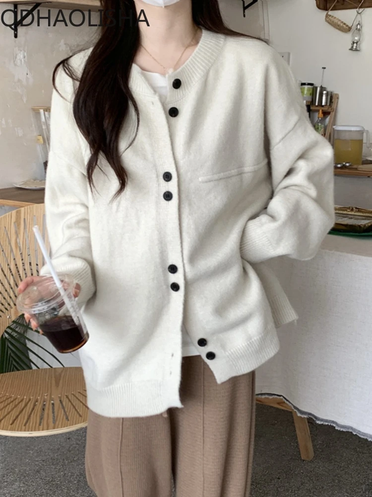 

Women's Knitted Coat Autumn Winter New in Korean Style Lazy Sweater Coat Women's 2023 Loose Versatile Commuter Fashion Knitwear