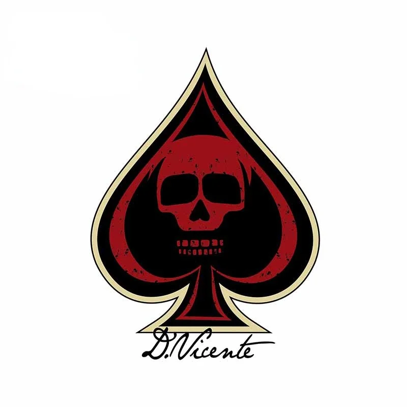 

Creative Poker Spades Red Skull Personality Car Sticker PVC High Quality Bumper Body Window Decorate Sunscreen Exquisite Decals