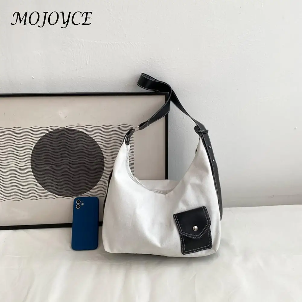 

Fashion Canvas Shoulder Bag Women PU Leather Large Capacity Casual Daily Ladies Travel Shopping Purse Handbags For Women 2022