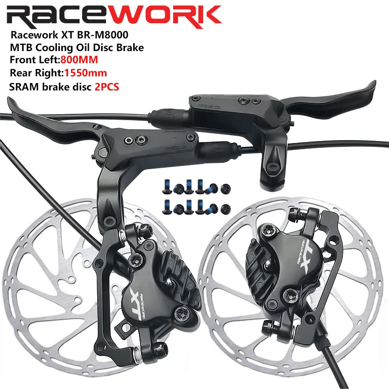 

RACEWORK Bicycle Oil Brake Left Front Right Rear 800mm /1550mm Hydraulic Brake AM FR MTB Mountain Bike Brakes M8000