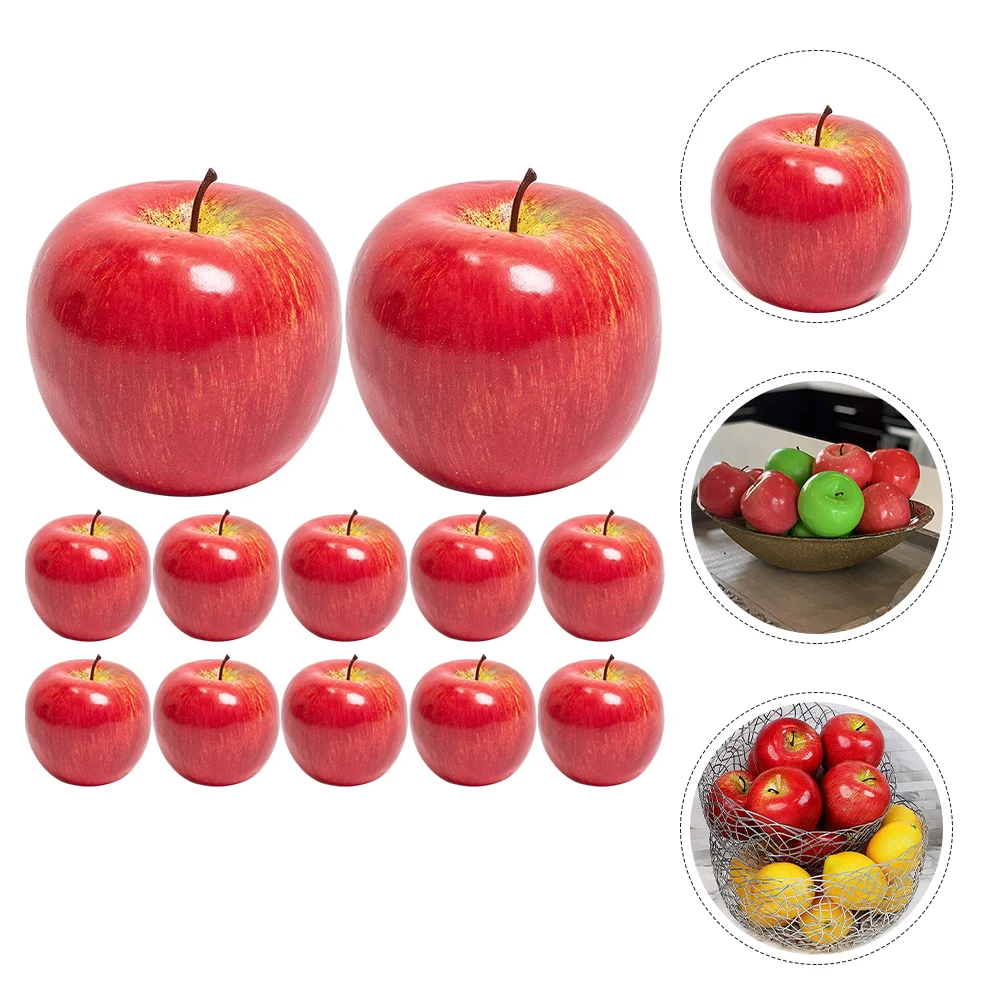 

12 Pcs Simulated Fruit Ornaments Foams Apples Model Artificial Home Decor Models Fake Simulation Fruits Emulated