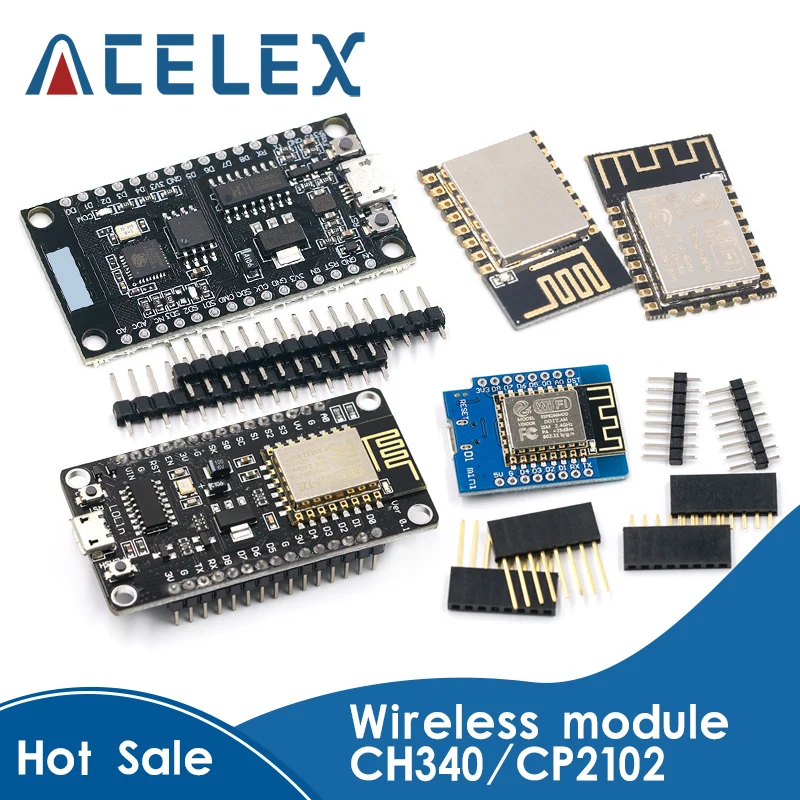 

Wireless module NodeMcu v3 CH340 Lua WIFI Internet of Things development board ESP8266 with pcb Antenna and usb port for Arduino