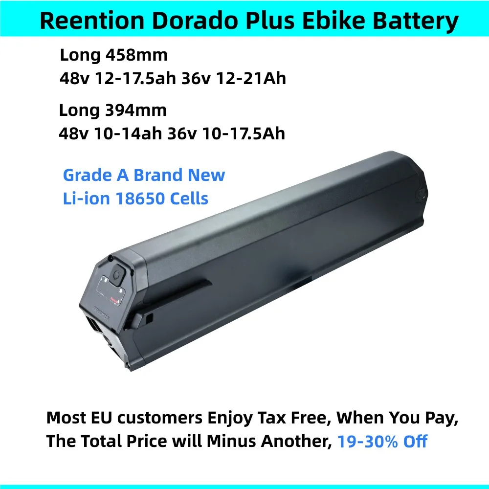 

48volt Reention Dorado Plus Ebike Battery 48V 17.5Ah 16Ah 14Ah 12Ah 36V 13Ah 20Ah 20A 30A 500w 750w 1000w Hidden Battery