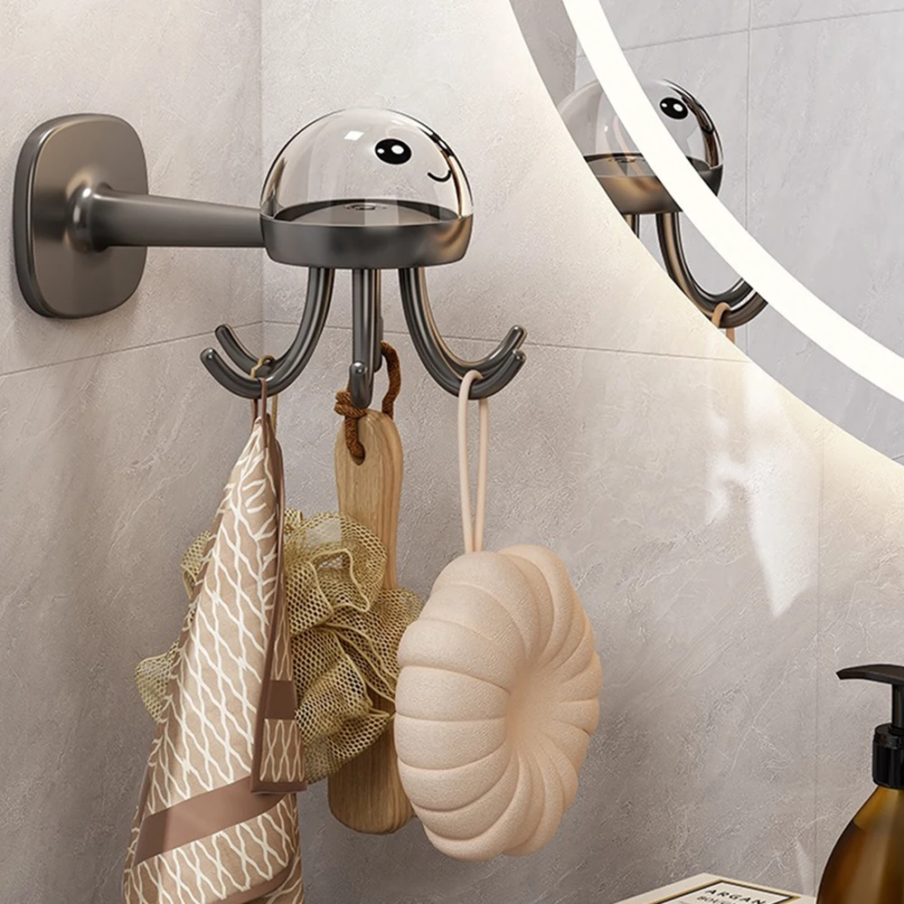 

Rotatable Towel Hook 360 Degrees Can Be Rotated. Storage Rack Hook Multi-function Hook Universal Hook Metal Hook Octopus Shape