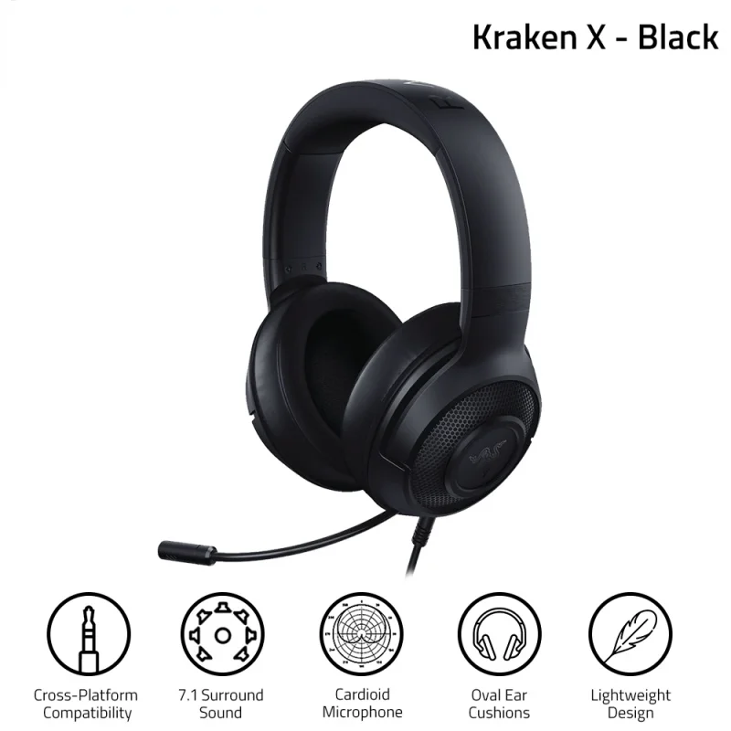 

Оригинальная Проводная игровая гарнитура Kraken Kitty, 7,1 объемная и точная позиция, светильник кие эргономичные наушники для razer