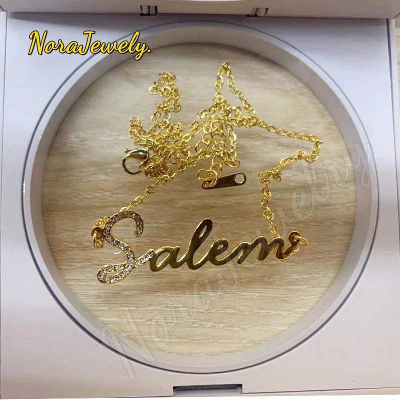 NORAJewelry Customize Iced Out Choker First Letter In Crystal Name Necklace for Women Hip Hop Necklaces Jewelry Gift Customized