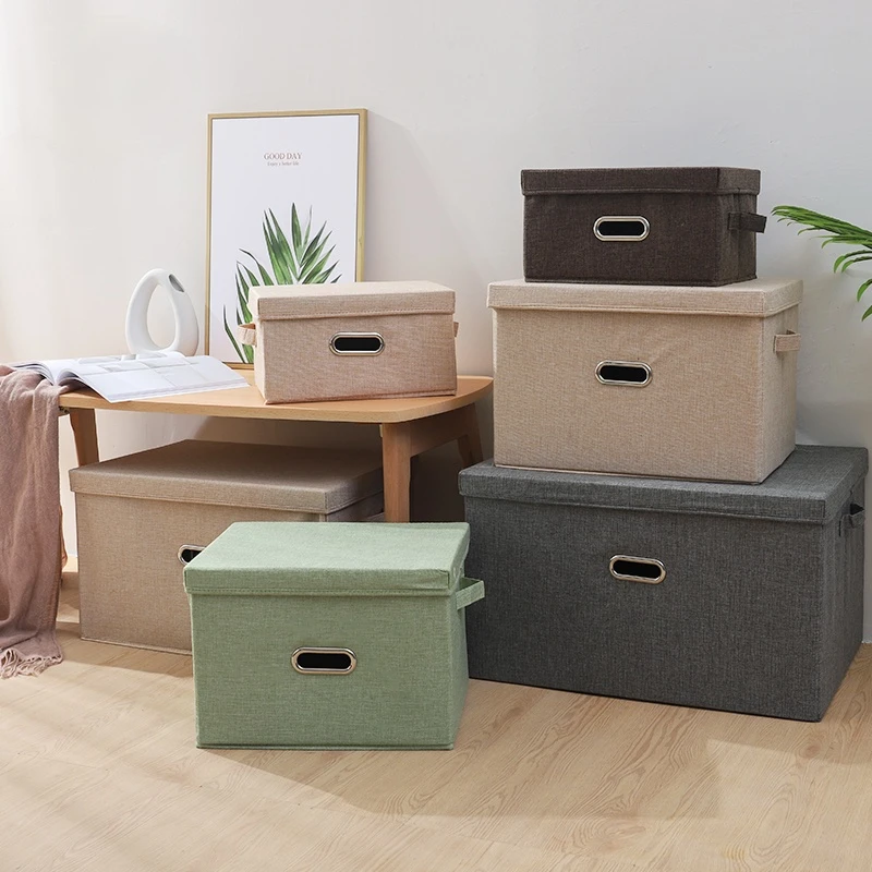 Large cotton linen Fabric folding storage box Kids Toy organ