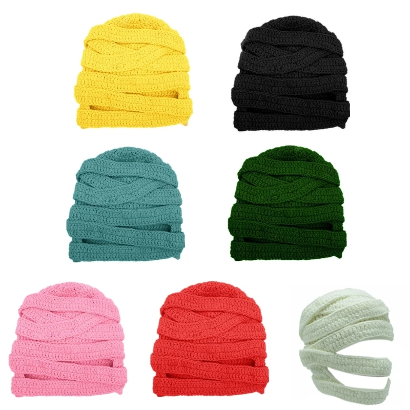 

E9LC Mummy Hat Halloween Party Hat Masquerade Funny Balaclava Mummy Cosplay Hat